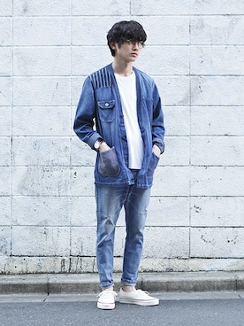 「NANO universe（ナノユニバース）のアイテム（腕時計）」を使った、nano・universe men's STAFFさん（メンズ・171cm）の春コーディネート