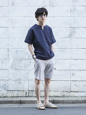 「NANO universe（ナノユニバース）のアイテム（腕時計）」を使った、nano・universe men's STAFFさん（メンズ・171cm）の春コーディネート