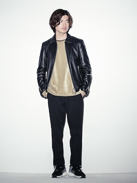 「NANO universe（ナノユニバース）のアイテム（ライダースジャケット）」を使った、nano・universe men's STAFFさん（メンズ・171cm）の夏コーディネート