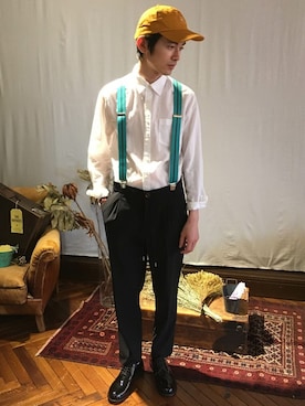 「アイテム（サスペンダー）」を使った、nano・universe men's STAFFさん（メンズ・171cm）の春コーディネート