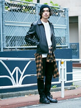「NANO universe（ナノユニバース）のアイテム（チノパンツ）」を使った、nano・universe men's STAFFさん（メンズ・171cm）の秋コーディネート