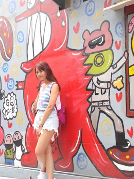 「travel」｜「アイテム（スカート）」を使った、Jamieさん（レディース・163cm）の夏コーディネート