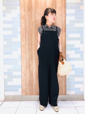 「テチチ(Te chichi)」｜「アイテム（オールインワン・サロペット）」を使った、yoshikaさん（レディース・155cm）の夏コーディネート