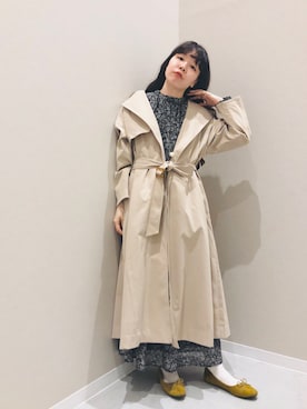 「Te chichi TERRASSE（テチチテラス）のアイテム（トレンチコート）」を使った、yoshikaさん（レディース・155cm）の秋コーディネート