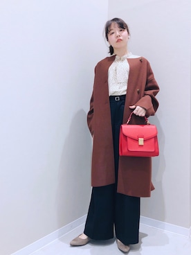 「ボウタイ」｜「アイテム（その他アウター）」を使った、yoshikaさん（レディース・155cm）の秋コーディネート