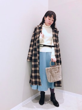 「Te chichi TERRASSE（テチチテラス）のアイテム（チェスターコート）」を使った、yoshikaさん（レディース・155cm）の秋コーディネート