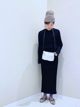「ニットアップ」｜「アイテム（帽子）」を使った、yoshikaさん（レディース・155cm）の冬コーディネート