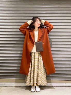 「カラーコート」｜「アイテム（その他）」を使った、yoshikaさん（レディース・155cm）の秋コーディネート