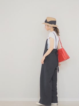 「BEAUTY&YOUTH UNITED ARROWS（ビューティーアンドユースユナイテッドアローズ）のアイテム（つなぎ/オールインワン）」を使った、田中亜希子さん（レディース・145cm）の夏コーディネート