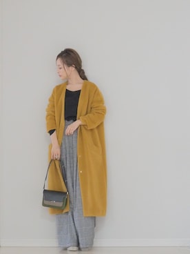 「STUNNING LURE（スタニングルアー）のアイテム（ジャケット/アウター）」を使った、田中亜希子さん（レディース・145cm）の秋コーディネート
