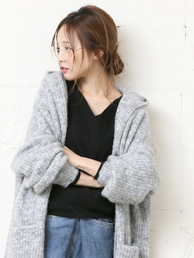 「coca（coca）（コカ）のアイテム（その他アウター）」を使った、田中亜希子さん（レディース・145cm）の秋コーディネート