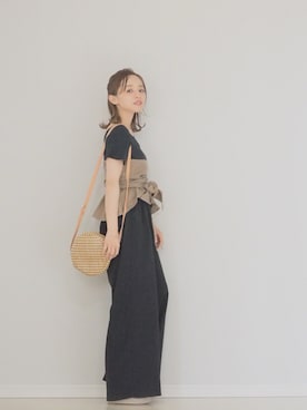 「coca（ANDEX shoes product）（コカ）のアイテム（パンツ）」を使った、田中亜希子さん（レディース・145cm）の夏コーディネート