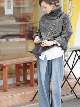 「JOHN LAWRENCE SULLIVAN（ジョンローレンスサリバン）のアイテム」を使った、田中亜希子さん（レディース・145cm）の秋コーディネート