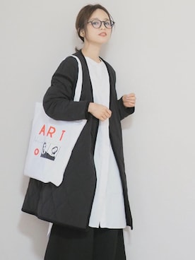 「STUDIOUS（ステュディオス）のアイテム（その他アウター）」を使った、田中亜希子さん（レディース・145cm）の秋コーディネート