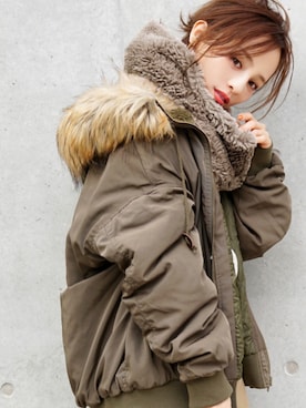 「coca（coca）（コカ）のアイテム（ジャケット/アウター）」を使った、田中亜希子さん（レディース・145cm）の秋コーディネート