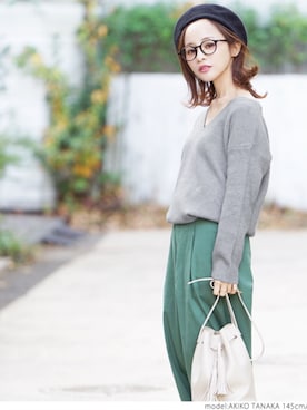 田中亜希子さん（レディース・145cm）の冬コーディネート