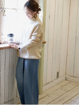 「JOHN LAWRENCE SULLIVAN（ジョンローレンスサリバン）のアイテム」を使った、田中亜希子さん（レディース・145cm）の冬コーディネート