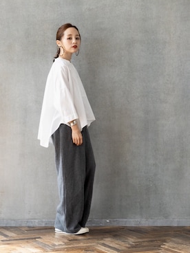 「NINE（ナイン）のアイテム」を使った、田中亜希子さん（レディース・145cm）の秋コーディネート