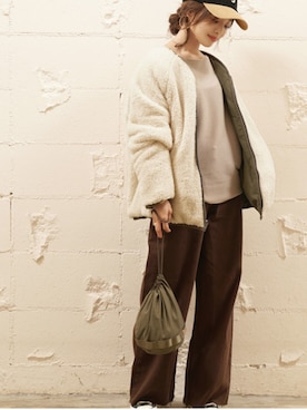 「coca（coca）（コカ）のアイテム（ジャケット/アウター）」を使った、田中亜希子さん（レディース・145cm）の秋コーディネート