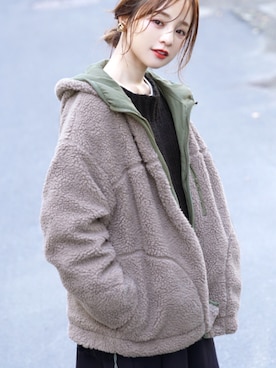 「coca（coca）（コカ）のアイテム（ジャケット/アウター）」を使った、田中亜希子さん（レディース・145cm）の秋コーディネート
