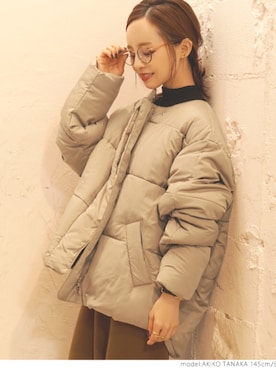 「coca（coca）（コカ）のアイテム（ジャケット/アウター）」を使った、田中亜希子さん（レディース・145cm）の秋コーディネート