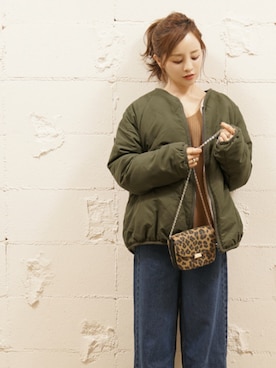 「coca（coca）（コカ）のアイテム（ジャケット/アウター）」を使った、田中亜希子さん（レディース・145cm）の秋コーディネート