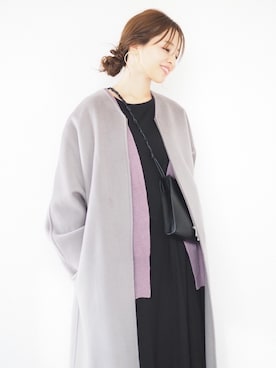 「STUNNING LURE（スタニングルアー）のアイテム（ジャケット/アウター）」を使った、田中亜希子さん（レディース・145cm）の冬コーディネート