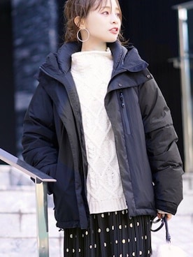 「coca（coca）（コカ）のアイテム（ジャケット/アウター）」を使った、田中亜希子さん（レディース・145cm）の冬コーディネート