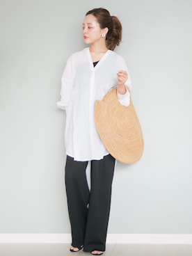 「KOBE LETTUCE（コウベレタス）のアイテム」を使った、田中亜希子さん（レディース・145cm）の夏コーディネート