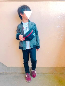 「5歳」｜「アイテム（ボディバッグ/ウエストポーチ）」を使った、まりりんさん（キッズ・110cm）の春コーディネート