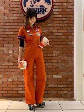 「HYSTERIC GLAMOUR（ヒステリックグラマー）のアイテム（つなぎ/オールインワン）」を使った、Nuttyさん（レディース・157cm）の春コーディネート