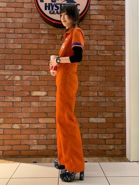 「HYSTERIC GLAMOUR（ヒステリックグラマー）のアイテム（つなぎ/オールインワン）」を使った、Nuttyさん（レディース・157cm）の春コーディネート