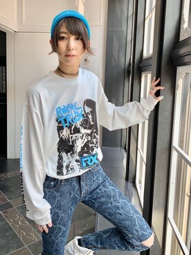 「パンクコーデ」｜「アイテム（帽子）」を使った、Nuttyさん（レディース・157cm）の春コーディネート
