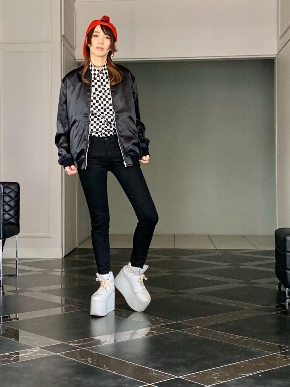 「Hysteric Glamour、ヒステリックグラマー、メンズコーデ、HYSTERICS、THE ROLLING STONES、パンクコーデ、thee hysteric xxx」｜「HYSTERIC GLAMOURのISKOツイルスキニーパンツ（その他パンツ、ブラック系）」を使った、Nuttyさん（レディース・157cm）の春コーディネートの1枚目の写真