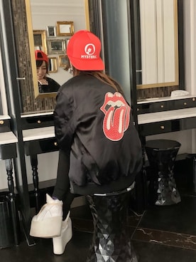 「HYSTERIC GLAMOUR（ヒステリックグラマー）のアイテム（スカジャン）」を使った、Nuttyさん（レディース・157cm）の春コーディネート