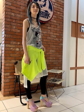 「パンクコーデ」｜「アイテム（ワンピース/ドレス）」を使った、Nuttyさん（レディース・157cm）の春コーディネート