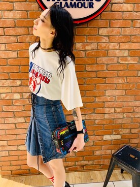 「コラボレーション」｜「アイテム（財布/小物）」を使った、Nuttyさん（レディース・157cm）の夏コーディネート