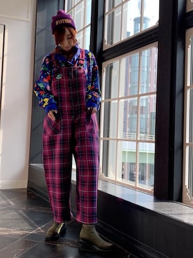 「HYSTERIC GLAMOUR（ヒステリックグラマー）のアイテム（オールインワン・サロペット）」を使った、Nuttyさん（レディース・157cm）の秋コーディネート