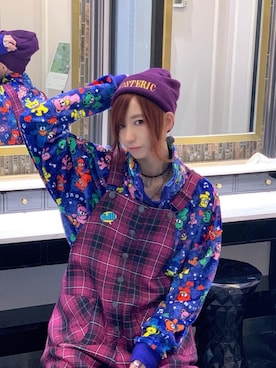 「HYSTERIC GLAMOUR（ヒステリックグラマー）のアイテム（オールインワン・サロペット）」を使った、Nuttyさん（レディース・157cm）の秋コーディネート