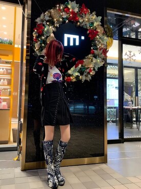 「アイテム（チョーカー、ピンク系）」を使った、Nuttyさん（レディース・157cm）の冬コーディネート