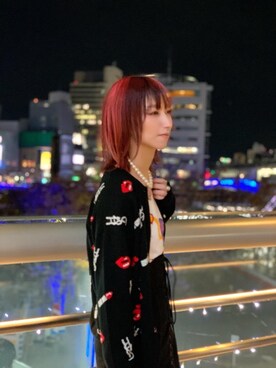 「アイテム（チョーカー、ピンク系）」を使った、Nuttyさん（レディース・157cm）の冬コーディネート