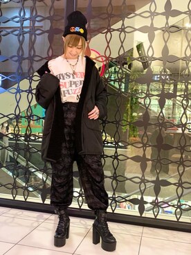 「HYSTERIC GLAMOUR（ヒステリックグラマー）のアイテム（ノーカラーコート）」を使った、Nuttyさん（レディース・157cm）の秋コーディネート