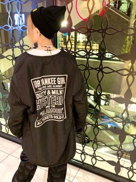 「HYSTERIC GLAMOUR（ヒステリックグラマー）のアイテム（ノーカラーコート）」を使った、Nuttyさん（レディース・157cm）の秋コーディネート