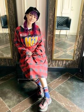 「HYSTERIC GLAMOUR（ヒステリックグラマー）のアイテム（雑貨/ホビー）」を使った、Nuttyさん（レディース・157cm）の冬コーディネート