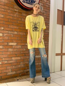 ヒステリックグラマー　BUTTERFLY オーバーサイズTシャツ HYSTERIC GLAMOUR（ヒステリックグラマー）の「BUTTERFLY オーバー