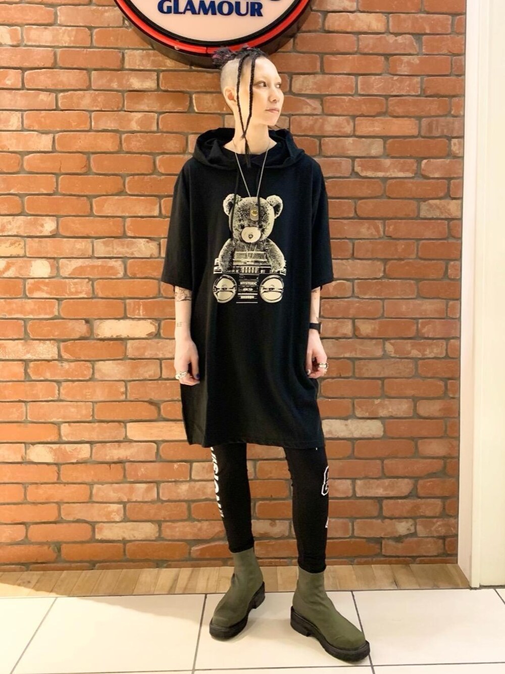 ヒステリックグラマー BEAR BOOMBOX ワンピース HYSTERIC GLAMOUR（ヒステリックグラマー）の「BEAR BOOMBOX