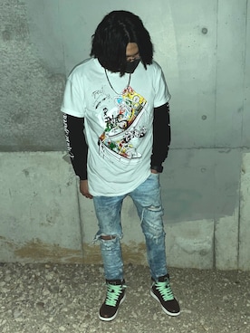 「MSML（エムエスエムエル）のアイテム（トップス）」を使った、Chamaさん（メンズ・168cm）の春コーディネート