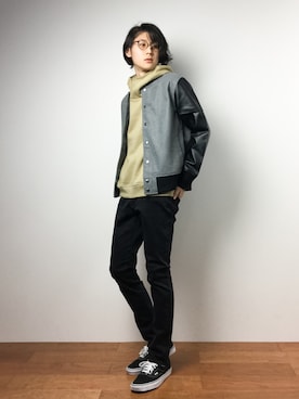 「ZIP FIVE（ジップファイブ）のアイテム（スタジャン）」を使った、Yudai Ishiiさん（メンズ・178cm）の冬コーディネート