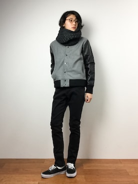 「ZIP FIVE（ジップファイブ）のアイテム（スタジャン）」を使った、Yudai Ishiiさん（メンズ・178cm）の冬コーディネート