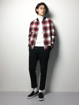 「n(n) BY NUMBER (N)INE（エヌエヌバイナンバーナイン）のアイテム（ブルゾン）」を使った、Yudai Ishiiさん（メンズ・178cm）の冬コーディネート